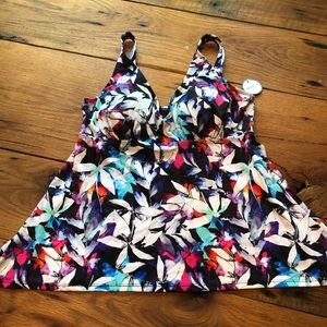 Swimsuits for All V-neck Flared Tankini Top- 16